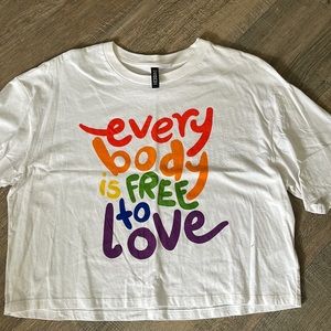 H&M cropped Pride t-shirt